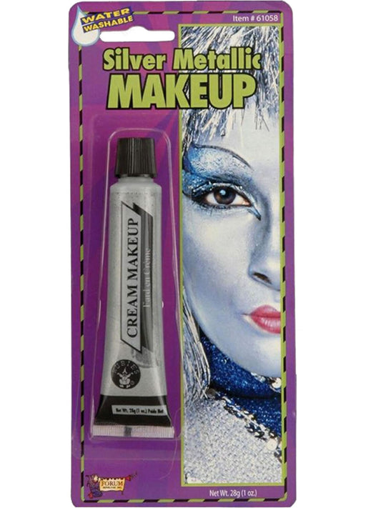 Adult Unisex Silver Metallic Cream Makeup