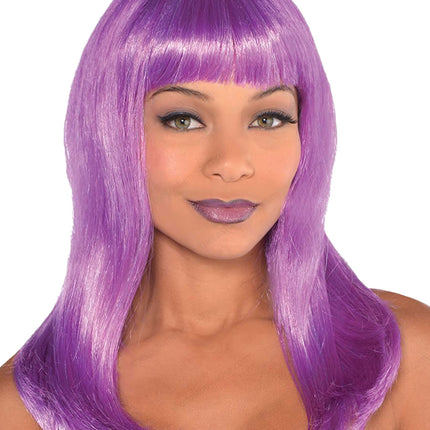 Adult Women's Purple Electra Woman Wig