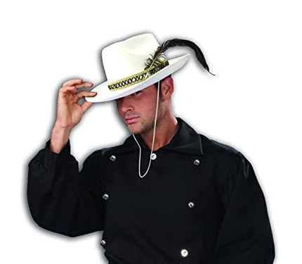 Adult Men's White Felt Cowboy Hat