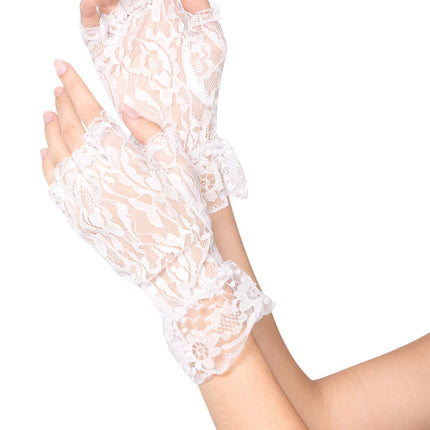 Lace Fingerless Gloves White by Amscan Costumes only at  TeeJayTraders.com