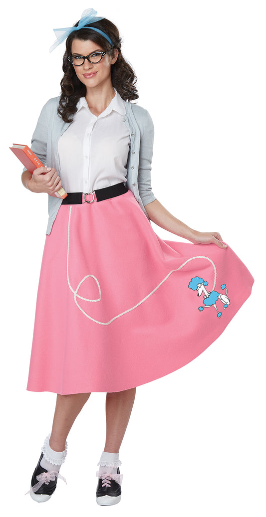 50s Woman Poddle Pink Skirt by California Costumes only at  TeeJayTraders.com