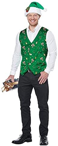 Holiday Men Vest Green by California Costumes only at  TeeJayTraders.com