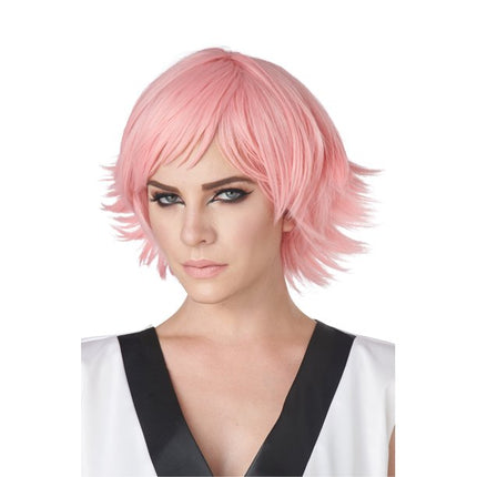 Feathered Rose Pink Women Wig by California Costumes only at  TeeJayTraders.com - Image 2