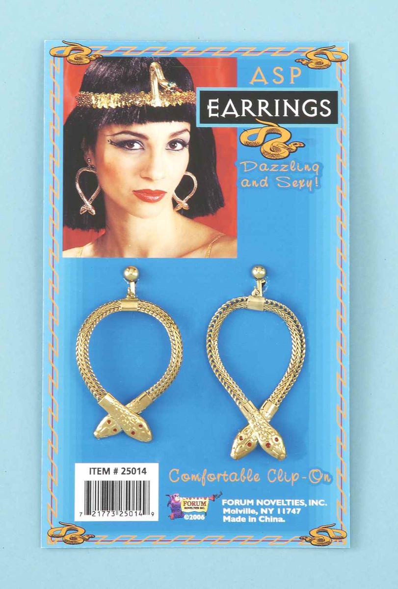 Egyptian Snake Earrings by Forum Novelties only at  TeeJayTraders.com