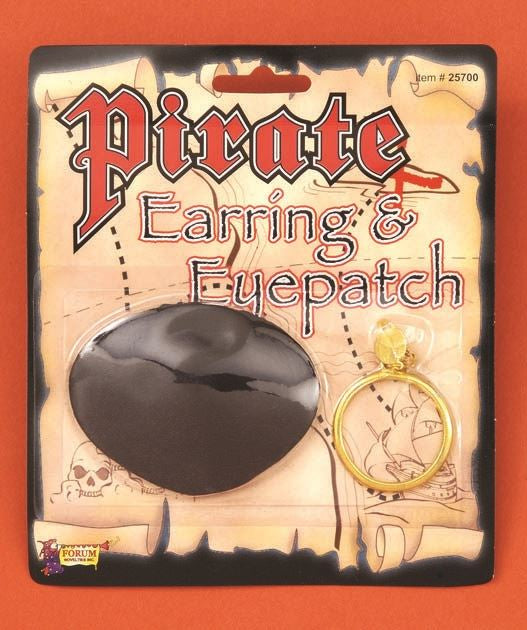 Pirate Earrings And Eye Patch by Forum Novelties only at  TeeJayTraders.com