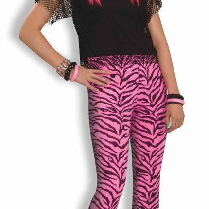 Zebra Stirrup Pants Women Pink by Forum Novelties only at  TeeJayTraders.com