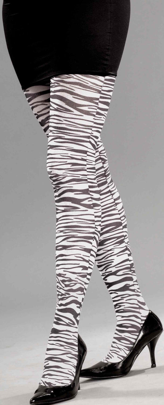 Zebra Print Pantyhose by Forum Novelties only at  TeeJayTraders.com