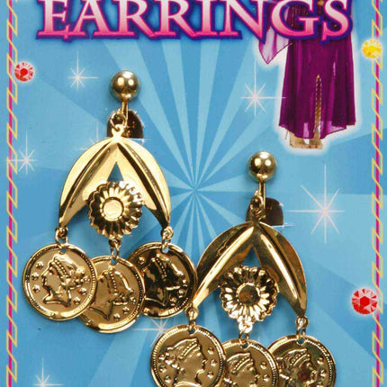 Gold Coin Earrings by Forum Novelties only at  TeeJayTraders.com