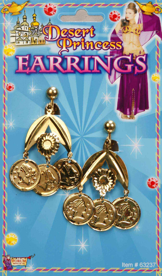 Gold Coin Earrings by Forum Novelties only at  TeeJayTraders.com
