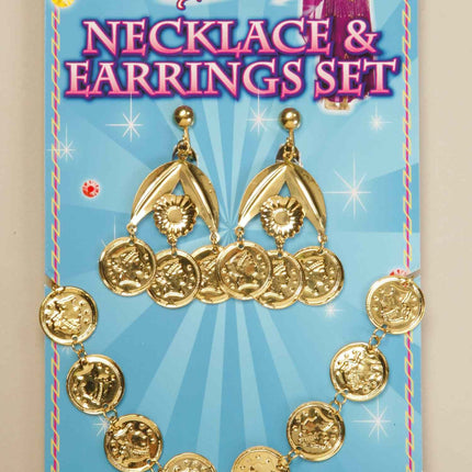 Gold Coin Necklace and Earrings by  only at  TeeJayTraders.com