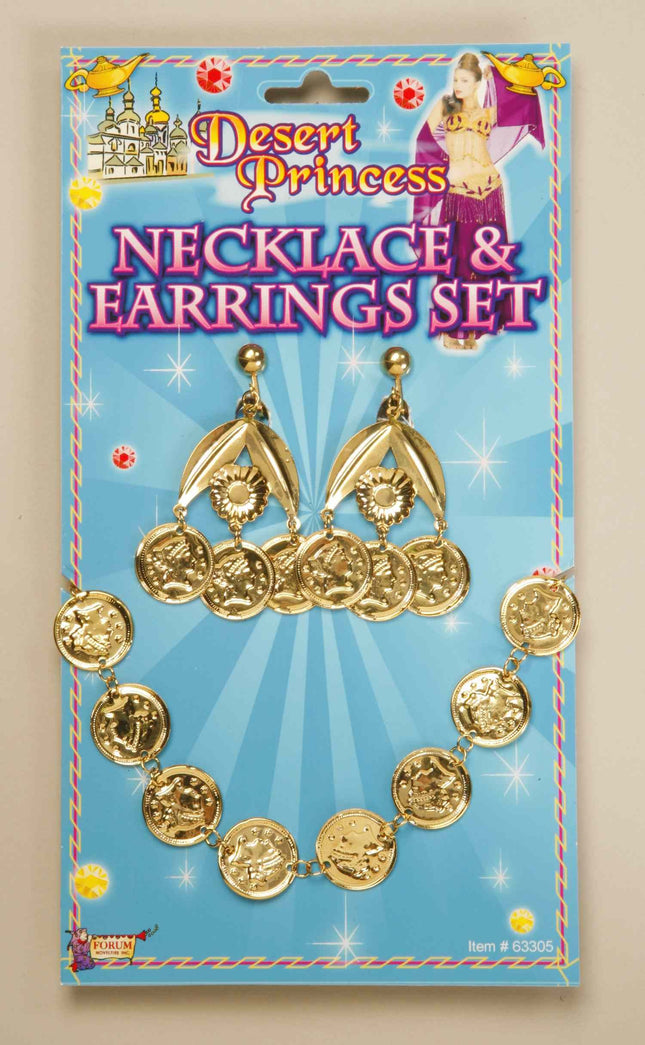 Gold Coin Necklace and Earrings by  only at  TeeJayTraders.com