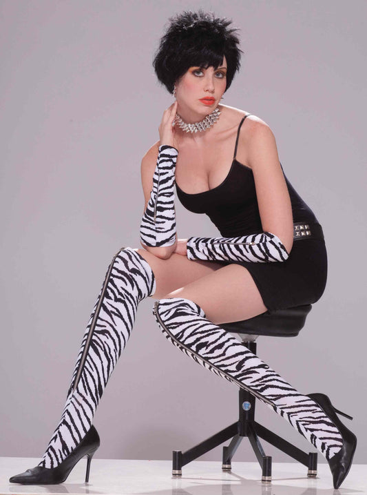 Zebra Thigh Highs by Forum Novelties only at  TeeJayTraders.com