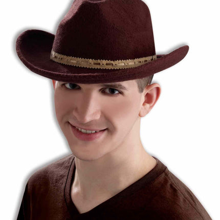 Deluxe Cowboy Hat Brown by Forum Novelties only at  TeeJayTraders.com - Image 2