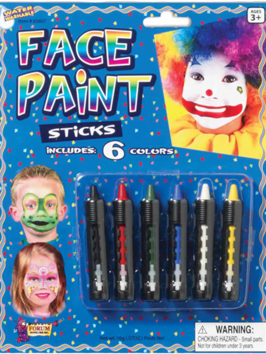 6 Face Paint Color Sticks Set by Forum Novelties only at  TeeJayTraders.com