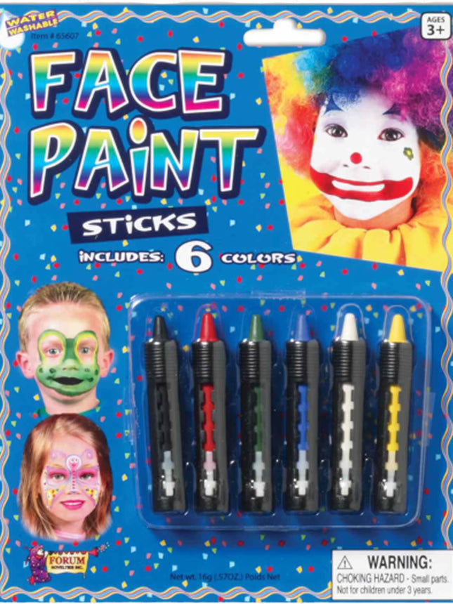 6 Face Paint Color Sticks Set by Forum Novelties only at  TeeJayTraders.com