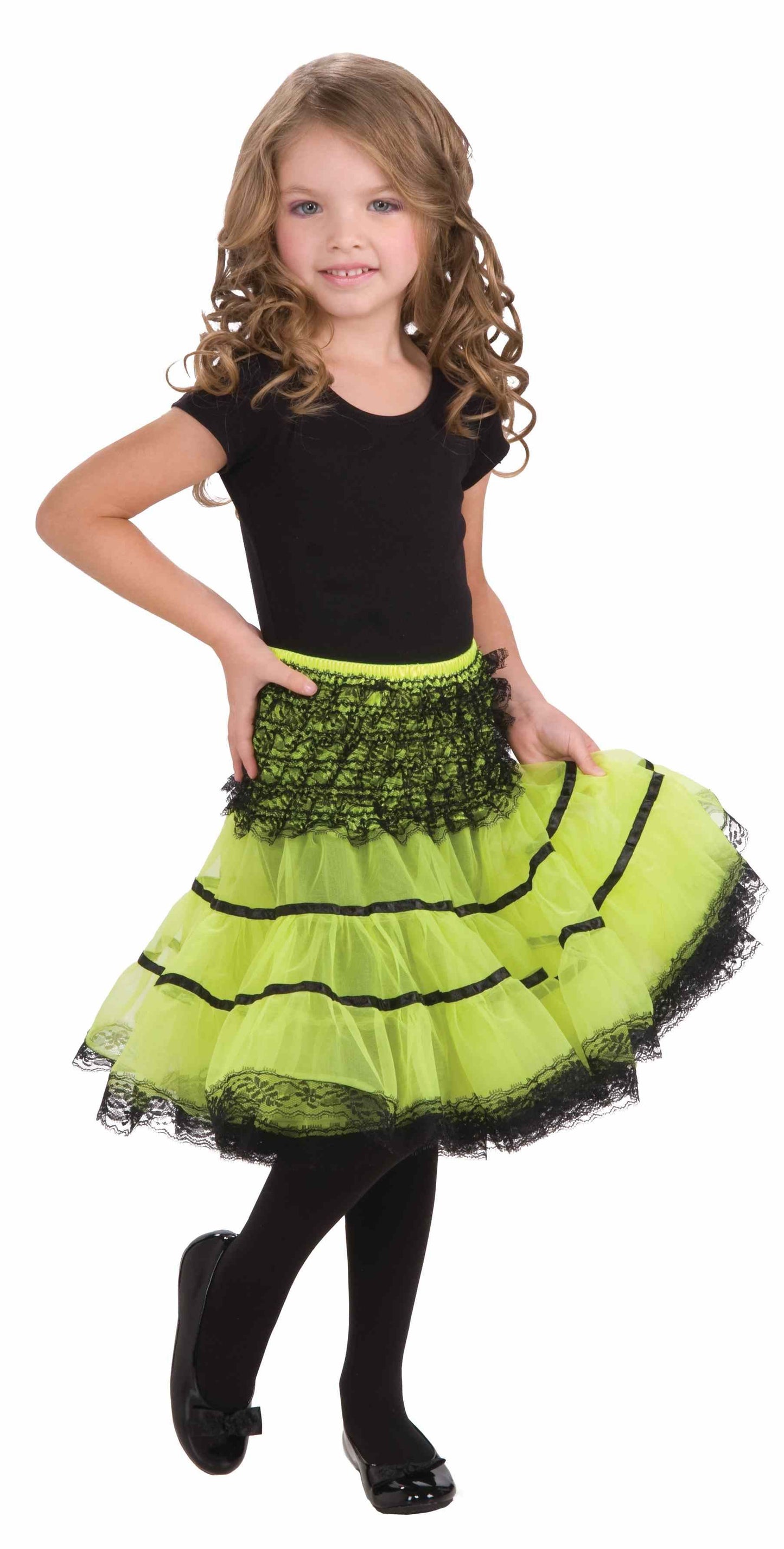 Neon Green And Black Girl Petticoat by Forum Novelties only at  TeeJayTraders.com