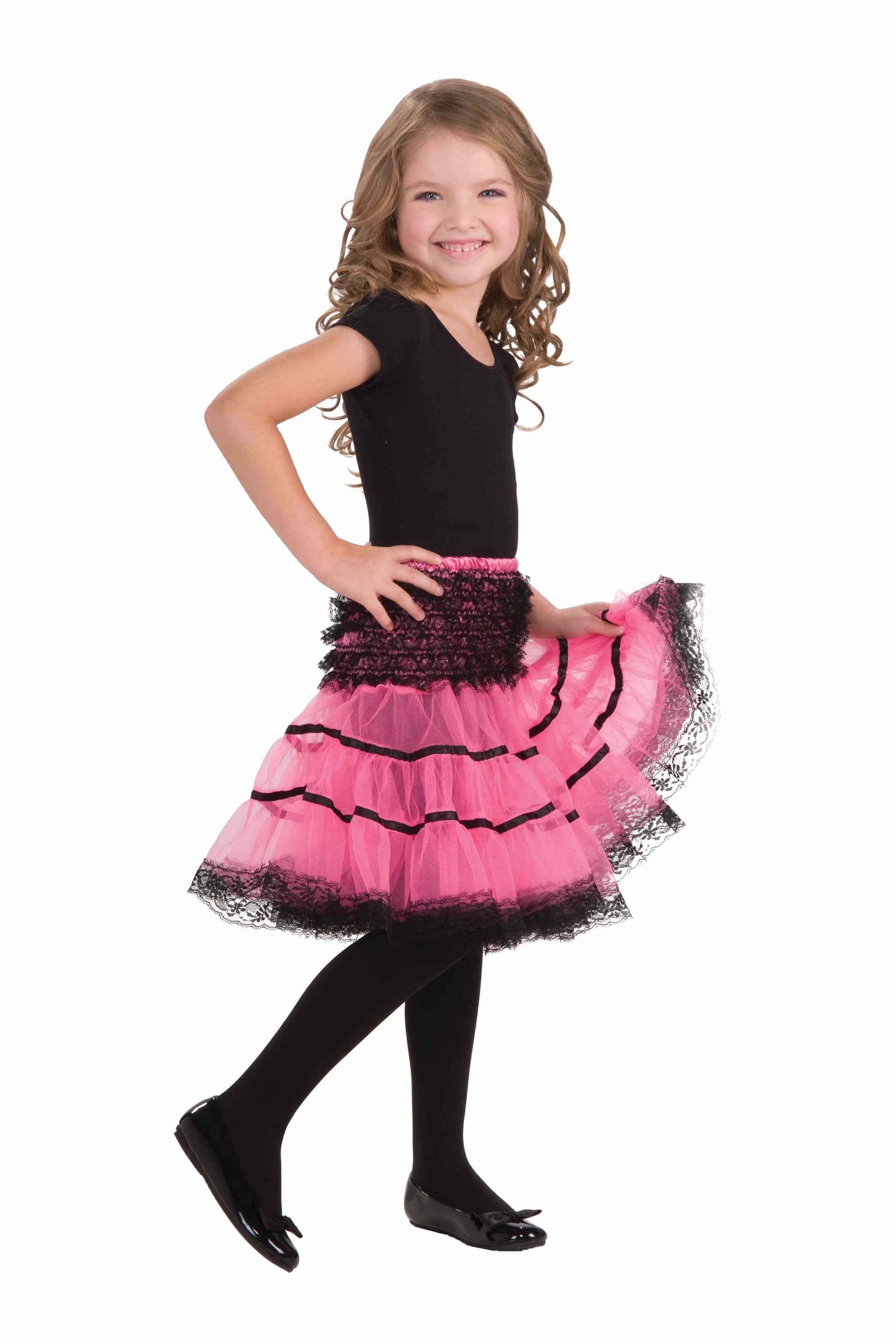 Pink And Black Girl Petticoat by Forum Novelties only at  TeeJayTraders.com