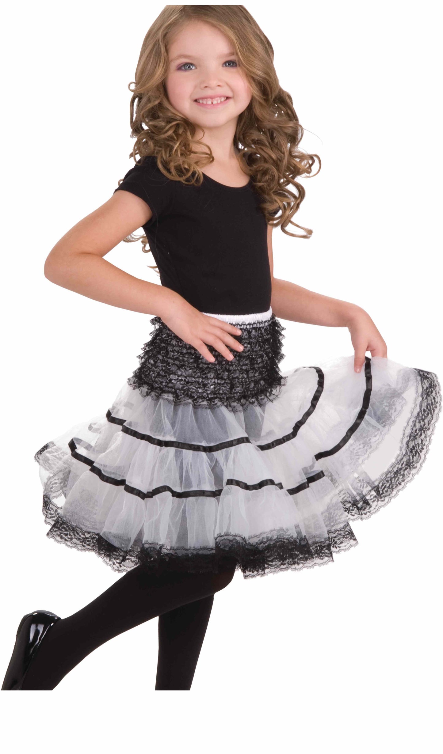 White And Black Girl Petticoat by Forum Novelties only at  TeeJayTraders.com