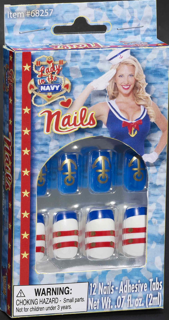 Lady In The Navy Finger Nails by Forum Novelties only at  TeeJayTraders.com