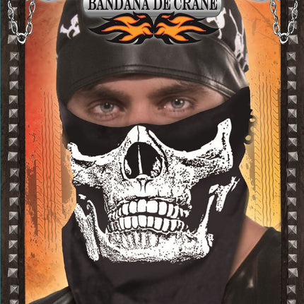 Skull Face Bandana Black by Forum Novelties only at  TeeJayTraders.com