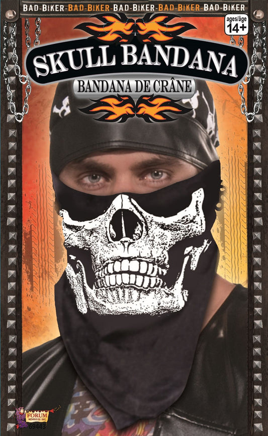 Skull Face Bandana Black by Forum Novelties only at  TeeJayTraders.com