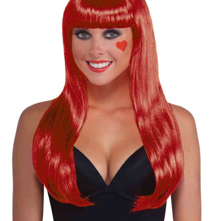 Neon Red Women Long Wig by Forum Novelties only at  TeeJayTraders.com