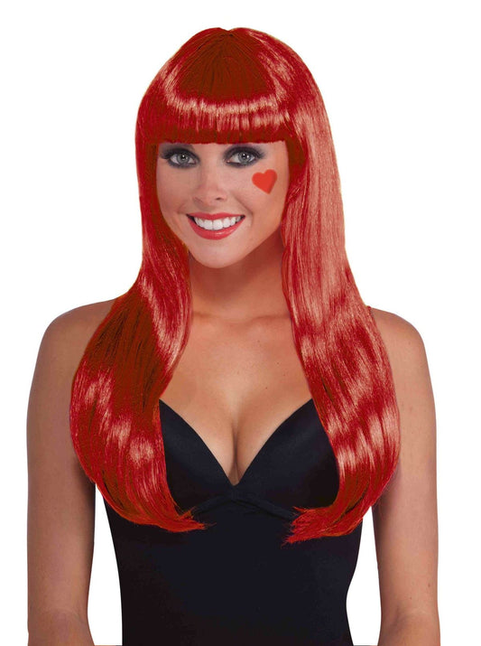 Neon Red Women Long Wig by Forum Novelties only at  TeeJayTraders.com