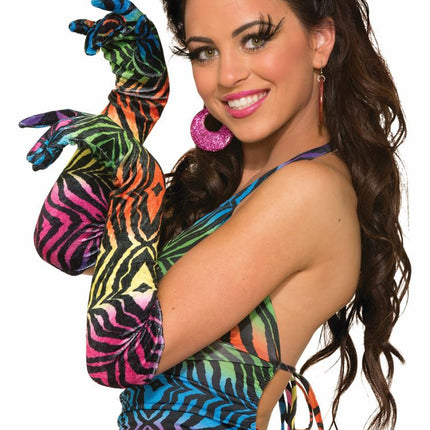 Rainbow Tiger Long Gloves by Forum Novelties only at  TeeJayTraders.com