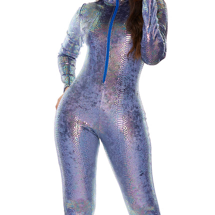 Purple Zip Front Reptile Women Jumpsuit by Forplay Costumes only at  TeeJayTraders.com - Image 3