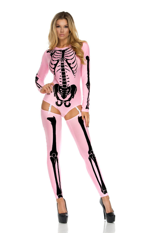 Skeleton Print Bodysuit by Forplay only at  TeeJayTraders.com