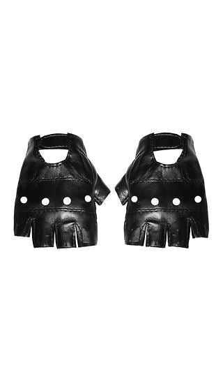 Fingerless Moto Faux Leather Gloves Black by Forplay Costumes only at  TeeJayTraders.com