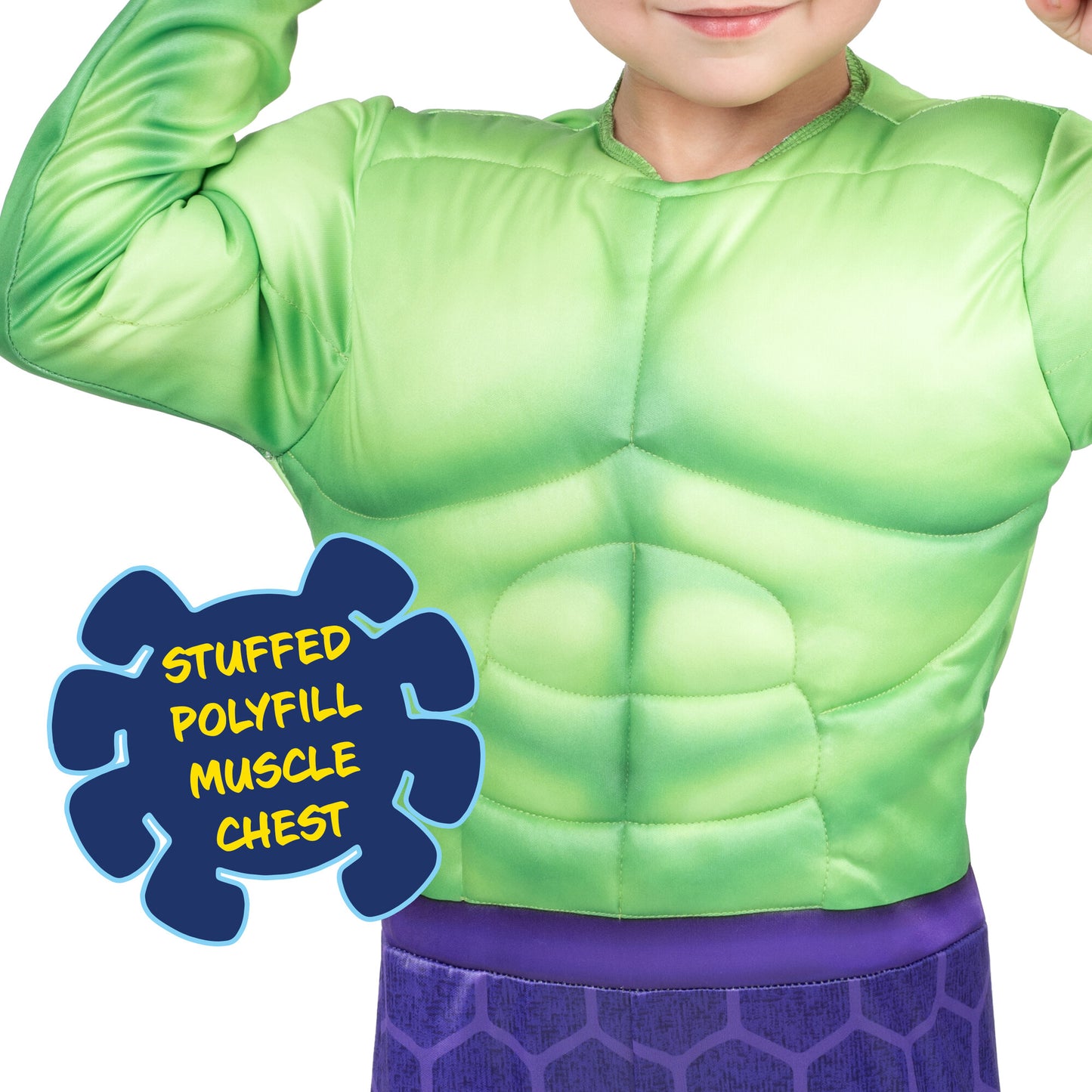Hulk Polyfill Muscle Chest Green Toddler Marvel Costume by Jazzware Costumes only at  TeeJayTraders.com - Image 3