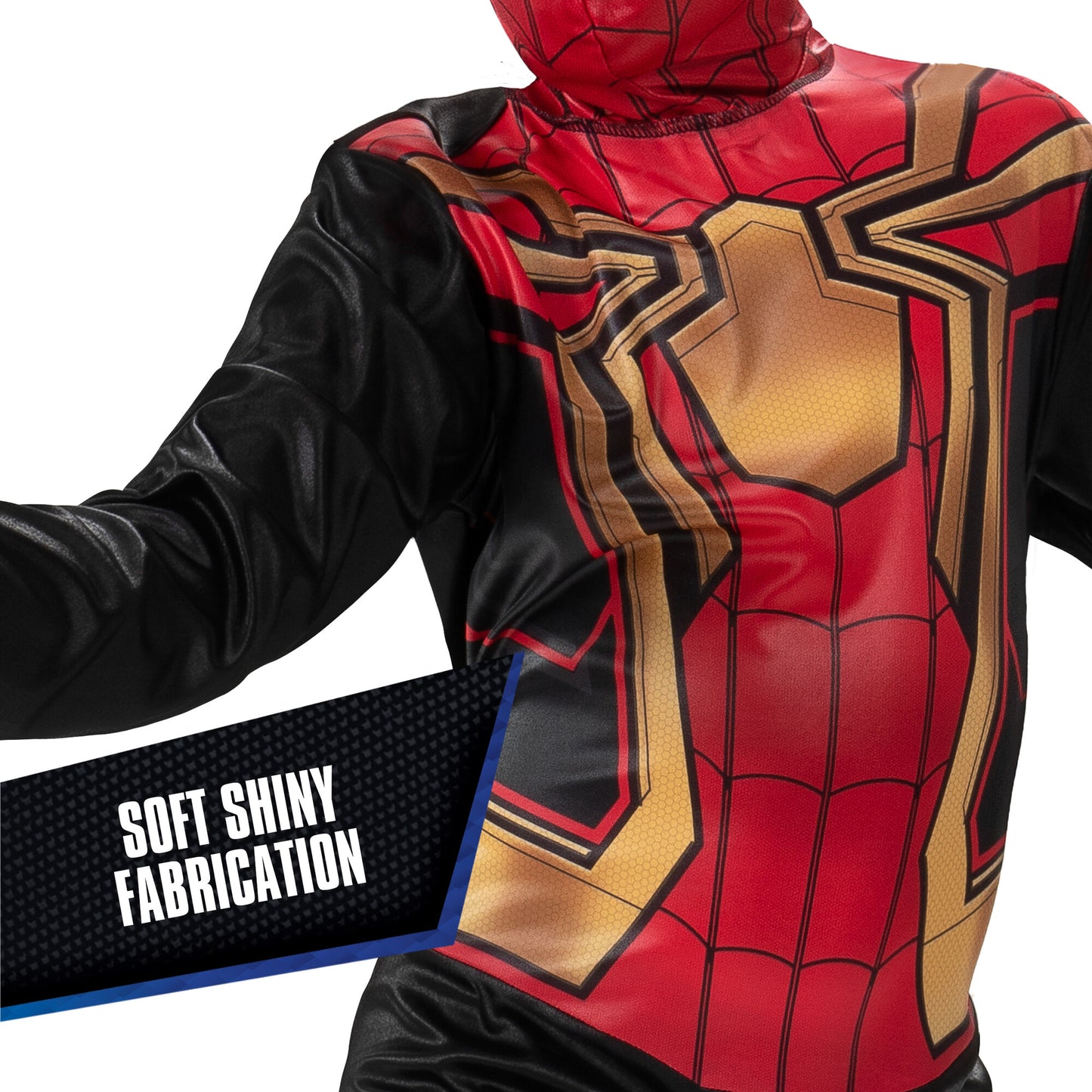Spiderman Integrated Boys Red And Black Web Print Costume by Jazzware Costumes only at  TeeJayTraders.com - Image 3