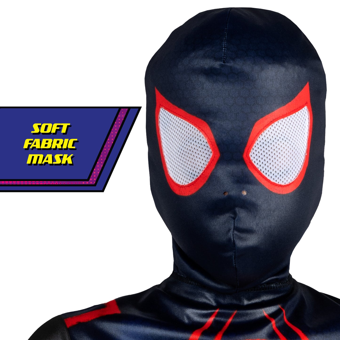 Miles Morales Red Web Spider Print Boys Costume by Jazzware Costumes only at  TeeJayTraders.com - Image 3