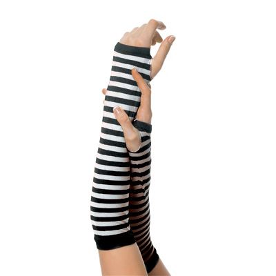 Nylon Striped Arm Warmers by Leg Avenue only at  TeeJayTraders.com