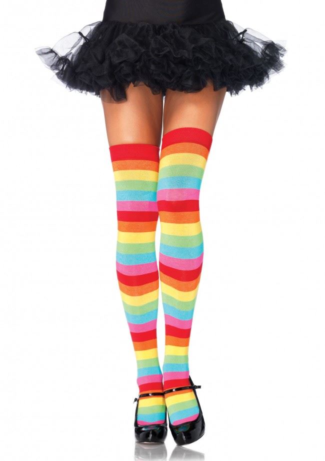 Acrylic Rainbow Thigh Highs by Leg Avenue only at  TeeJayTraders.com