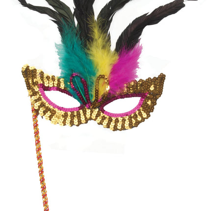 Opera Phantom Long Feather Mask by Loftus Costumes only at  TeeJayTraders.com