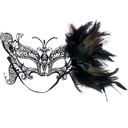 Masquerade Feather Mask Black by Loftus Costumes only at  TeeJayTraders.com
