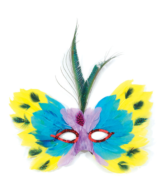 Masquerade Butterfly Sequin Feather Mask by Loftus Costumes only at  TeeJayTraders.com