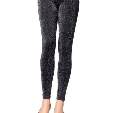 Lurex Leggings Black Silver by Leg Avenue only at  TeeJayTraders.com