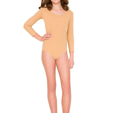 Girls Bodysuit Tan by Music Legs only at  TeeJayTraders.com - Image 2