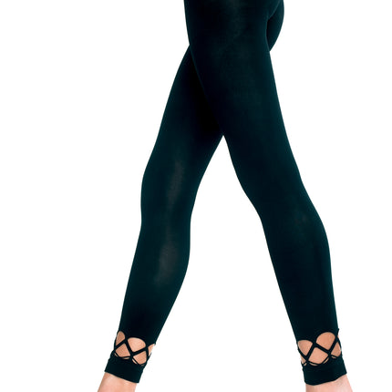 Crochet ankle spandex opaque leggings by Music Legs only at  TeeJayTraders.com
