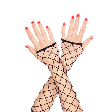 Big Diamond Net Fingerless Arm Black by Music Legs only at  TeeJayTraders.com