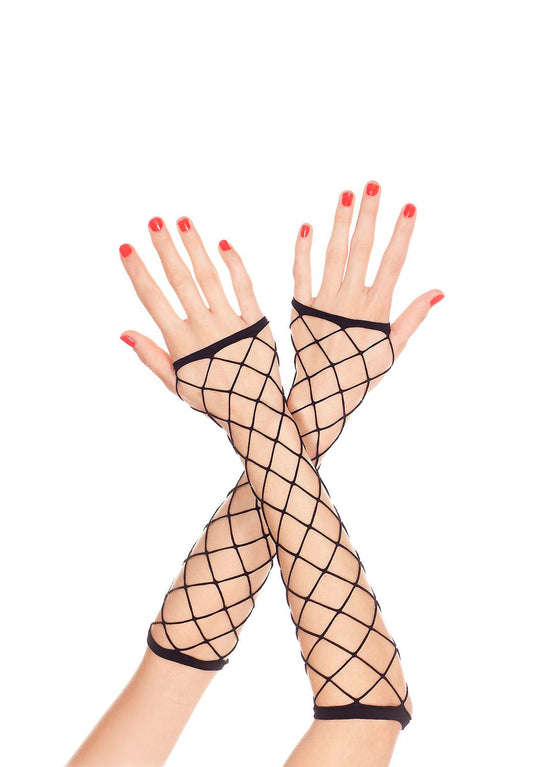 Big Diamond Net Fingerless Arm Black by Music Legs only at  TeeJayTraders.com