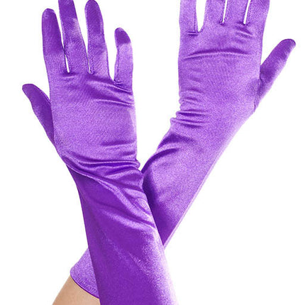 Elbow Length Satin Gloves Purple by Music Legs only at  TeeJayTraders.com