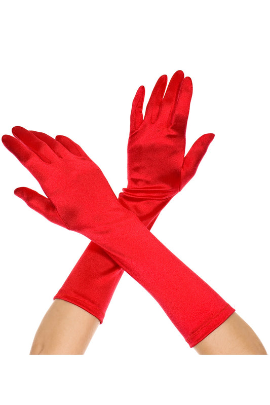 Elbow Length Satin Gloves Red by Music Legs only at  TeeJayTraders.com