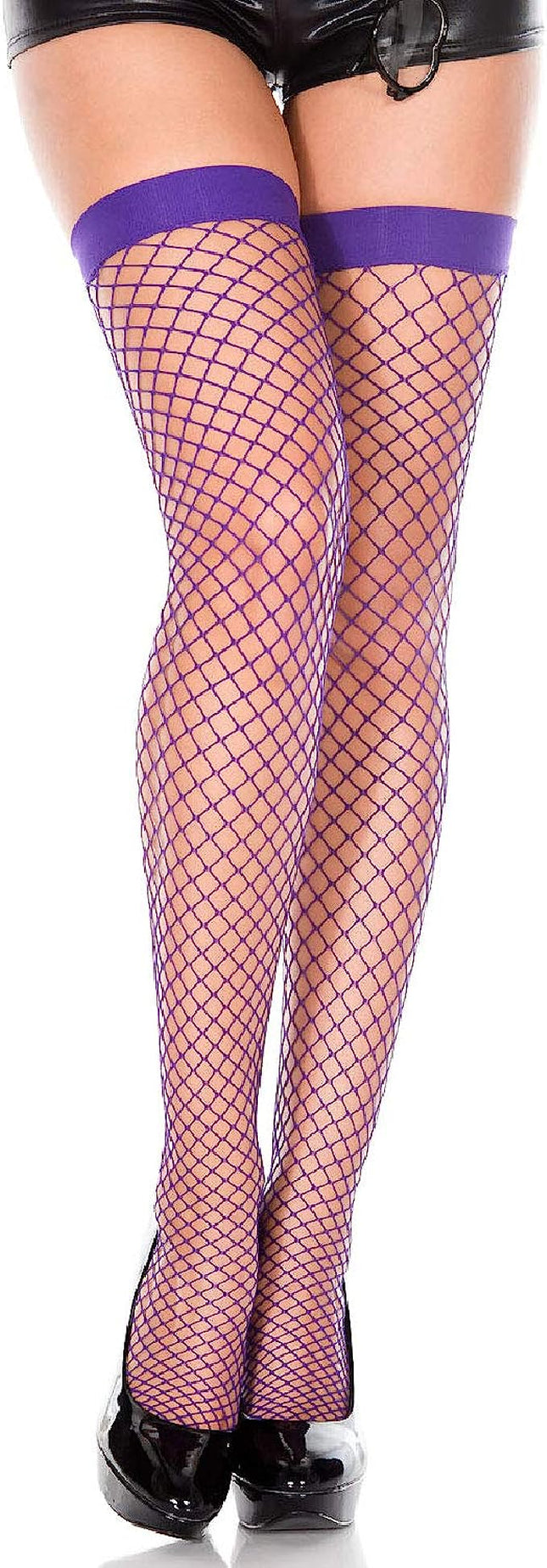 Diamond Net Thigh Highs Purple by Music Legs only at  TeeJayTraders.com