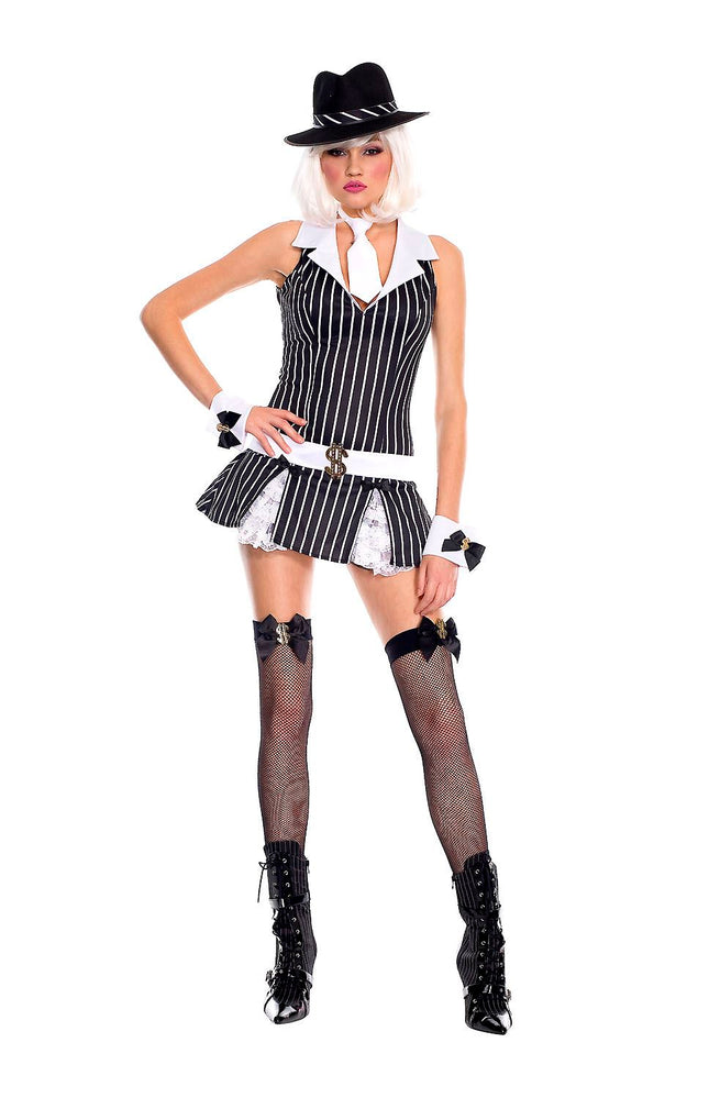 Gangster Woman Costume With Hat by Music Legs only at  TeeJayTraders.com