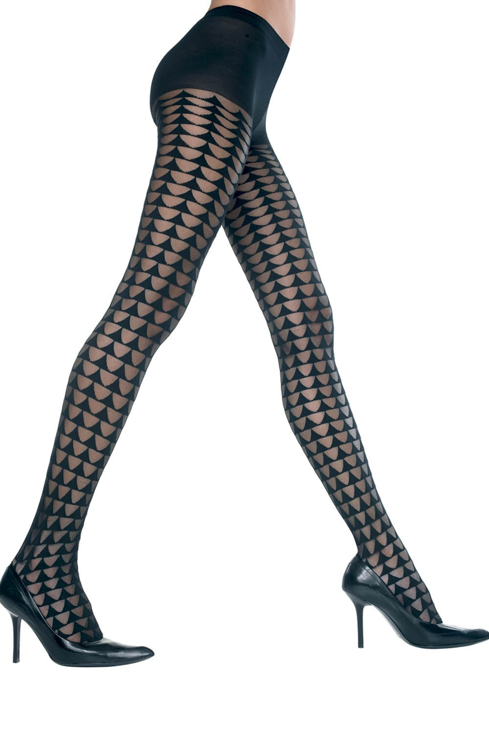 Sheer Pantyhose With Triangle Design by Music Legs only at  TeeJayTraders.com