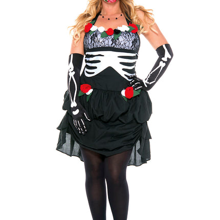 Plus Size Mrs Muerte Woman Costume by Music Legs only at  TeeJayTraders.com